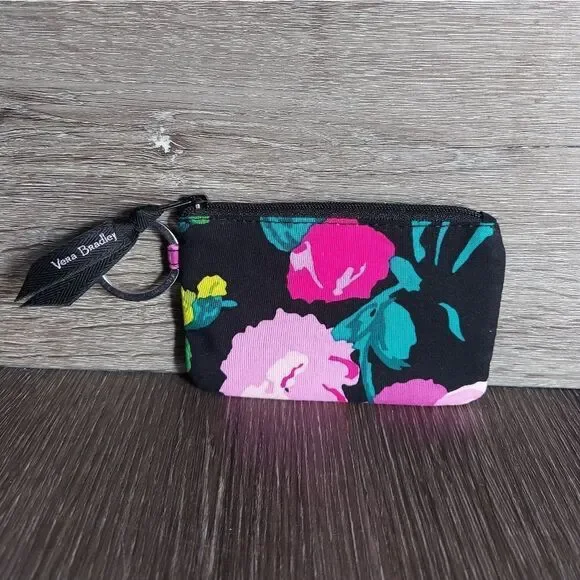 Vera Bradley Zip ID Case Hilo Meadow Keychain ID Window Cards Money - Picture 2 of 5